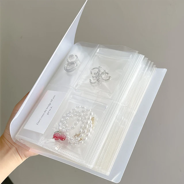 Transparent Jewelry Storage Book  Plastic Pouch Jewelry Storage