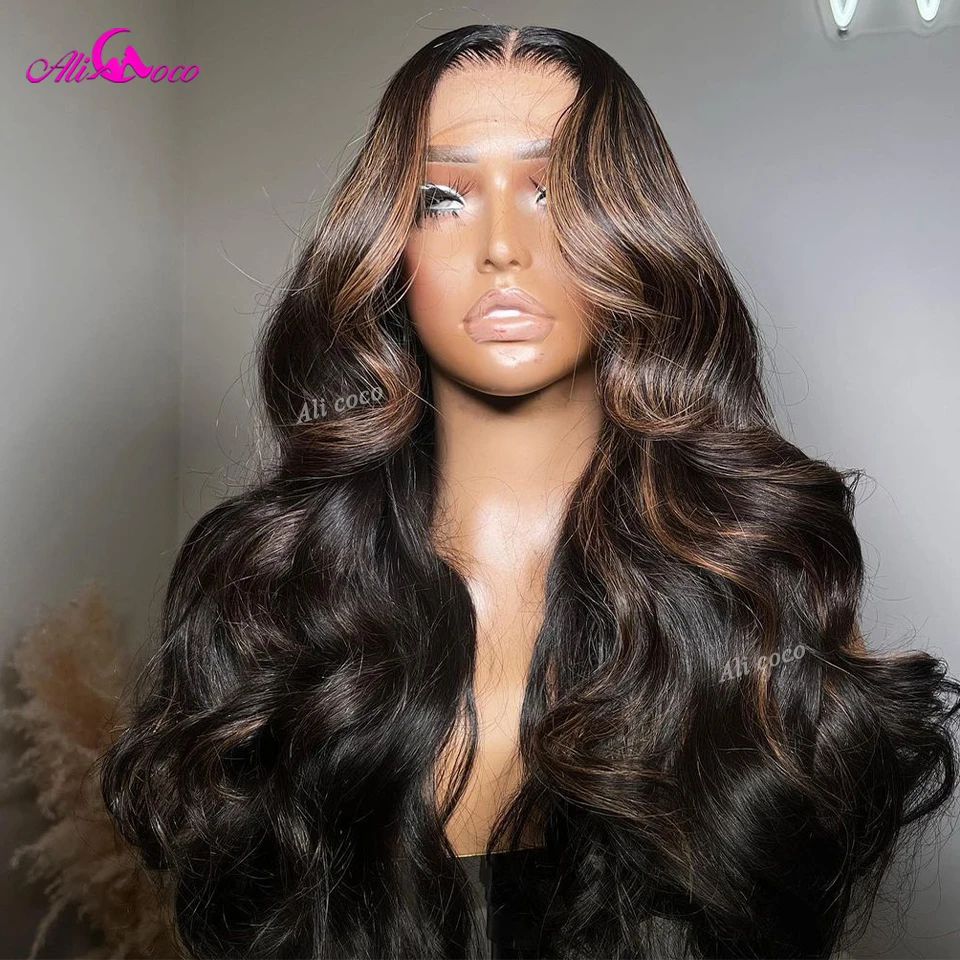 Парик с эффектом омбре светлый цвет 13x4 предварительно выщипанные фронтальные парики бразильские человеческие волосы парики на сетке фронтальный парик для женщин 32 дюйма