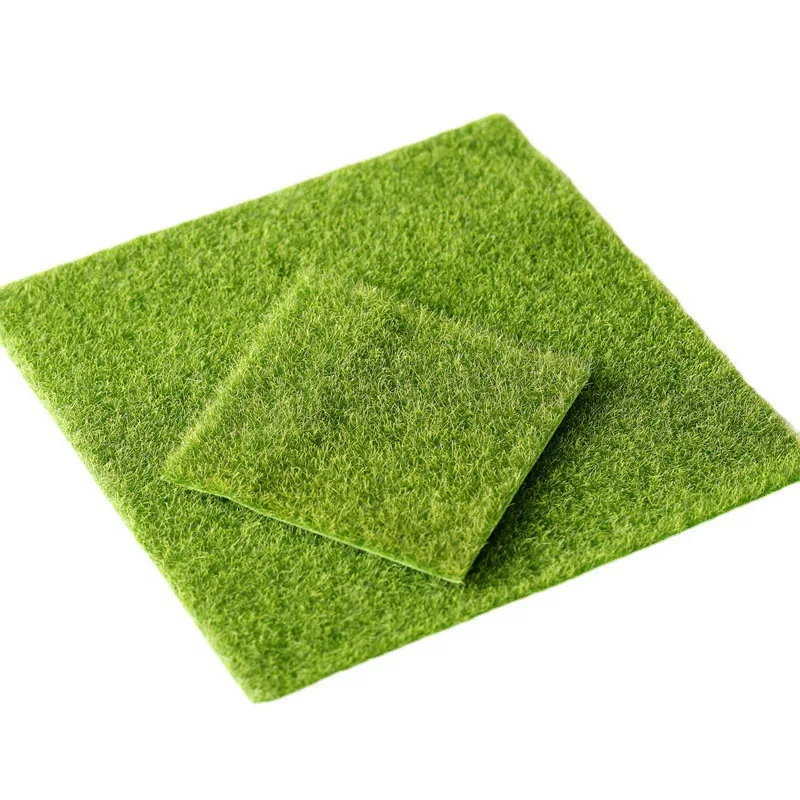 15x15CM/30x30CM Mini Simulation Flocking Turf Model Diy Lawn Moss Micro Landscape Plant Layout Materials Diorama Kit 1Pcs 3