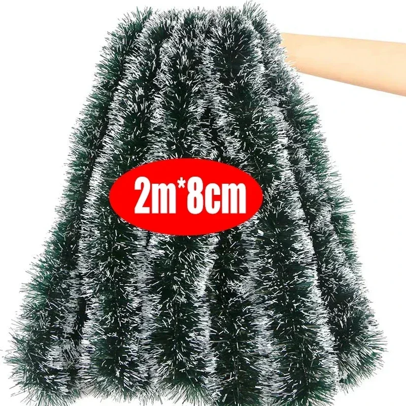 thumbnail image 1 of Guirnalda de cintas navideñas, cintas de oropel de caña verde, adorno colgante para árbol de Navidad, decoración para fiestas en el hogar, suministros al por mayor, 1 of 5