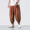 New Trendy Men Harem Pants Loose Oversized Style Cotton and Linen High Quality Jogger Sweatpants Casual Male Trousers 3