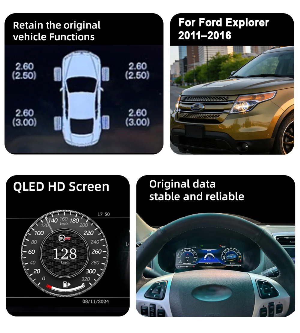 Digital Instrument Cluster For Ford Explorer 2011–2016 Wireless CarPlay Speedome