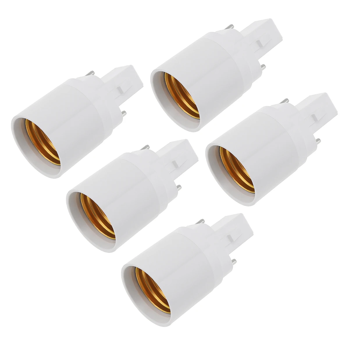 5pcs G24 to E26/E27 Socket Adapter Gx24d 2Pin Conductive Lamp Base Adapters G24d to Medium Edison Light Socket Converter