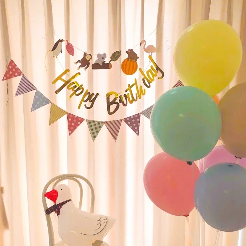 Party Decorations 5m Happy Birthday Banner Bunting Paper Birthday Wedding Party Hanging Garland Home Sign Baby Shower