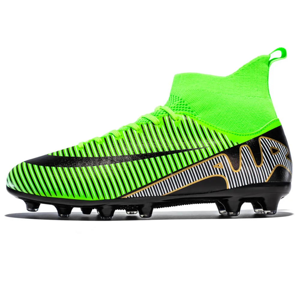 Men Kids Football Boots Turf Soccer Shoes Cleats Training High Top Ankle Sport Sneakers Size 35-45