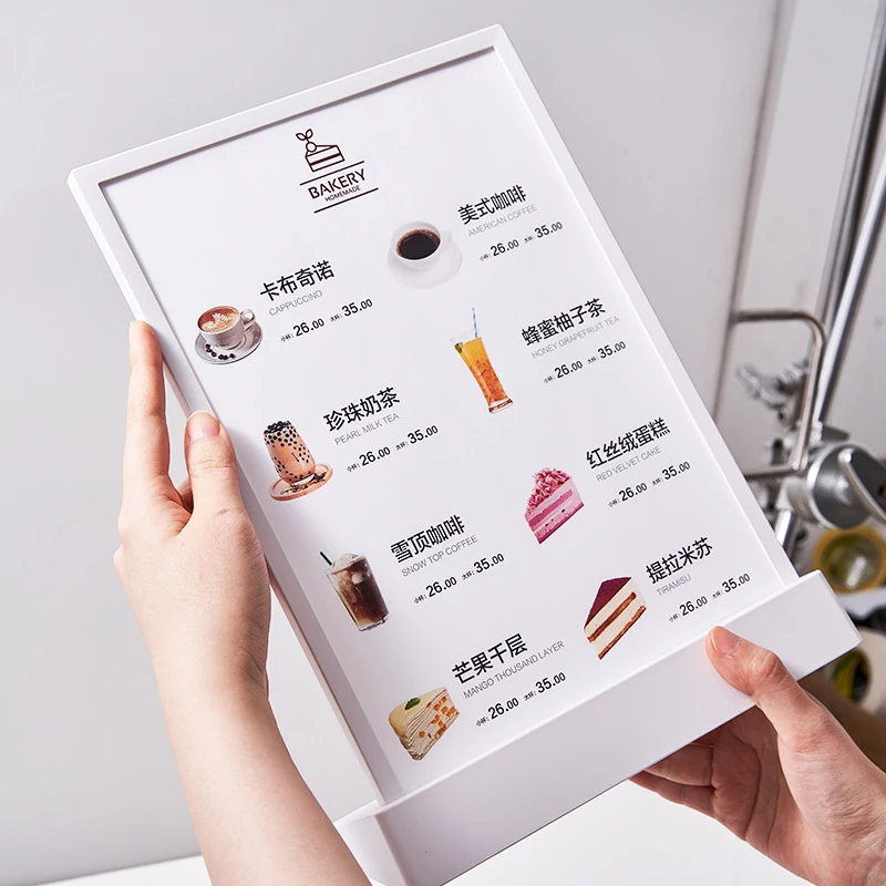 새로운 LED 라이트 박스 상업용 LED 조명 로고 광고 조명 LED 포스터 메뉴 디스플레이 A4 사용자 정의