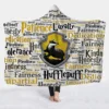 Magic Wizard Hogwartes House 3D Printed Plush Hooded Blanket Picnic Wearable Fleece Throw Warm Gift for Kids Adults 5