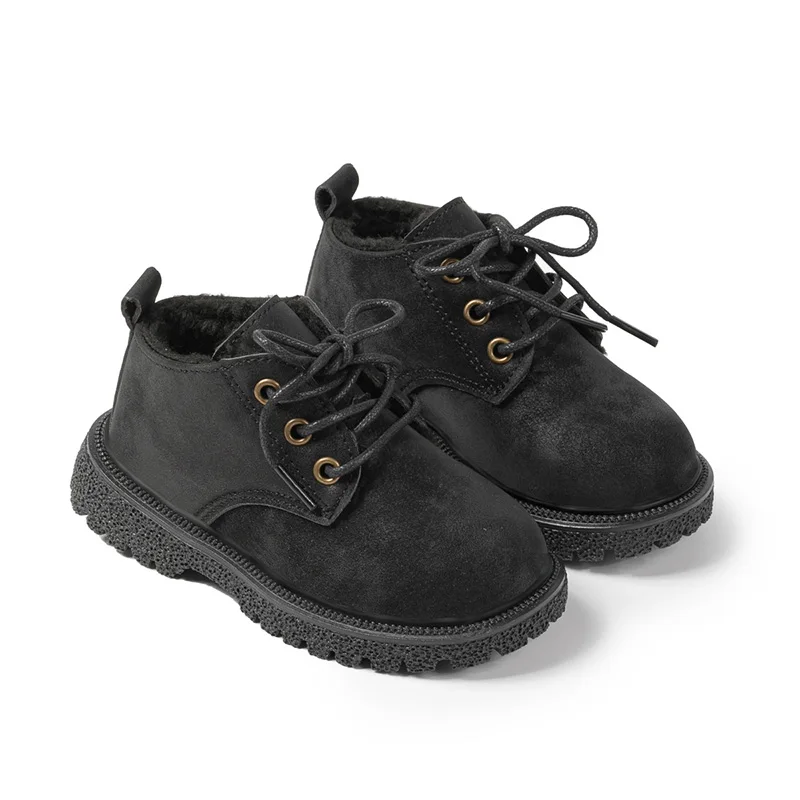 

Children Martin Snow Boot Autumn Winter Teen Shoes Boy Casual Leather Boots British Style Girl Single Leather Boots For Party