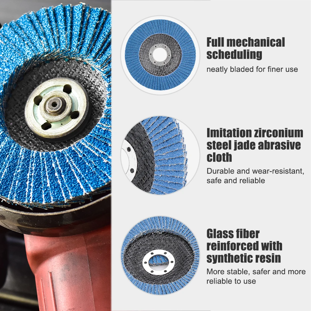 3 X 115mm Flap Disc 120 Grit Angle Grinder Sanding Zirconium Oxide