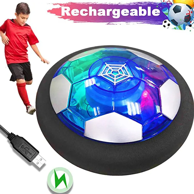 Ballon de football électrique en mousse flottante pour enfants,jouets de  football suspendus,football foetal,coussin d'air,cadeau de football avec  lumière LED, - Type 18.5cm USB S