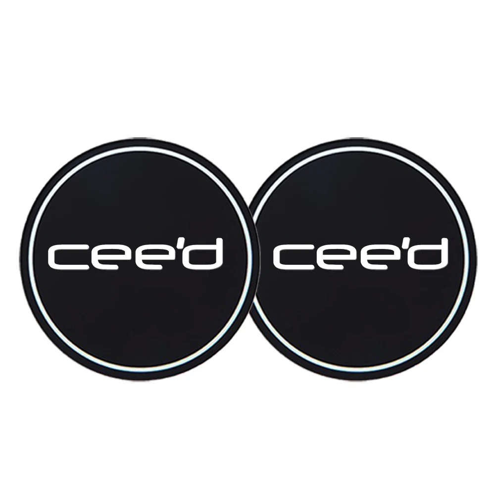 2Pcs car coasters water cup slots non-slip mat waterproof water cup mat drink pad for Kia CEED car interior accessories