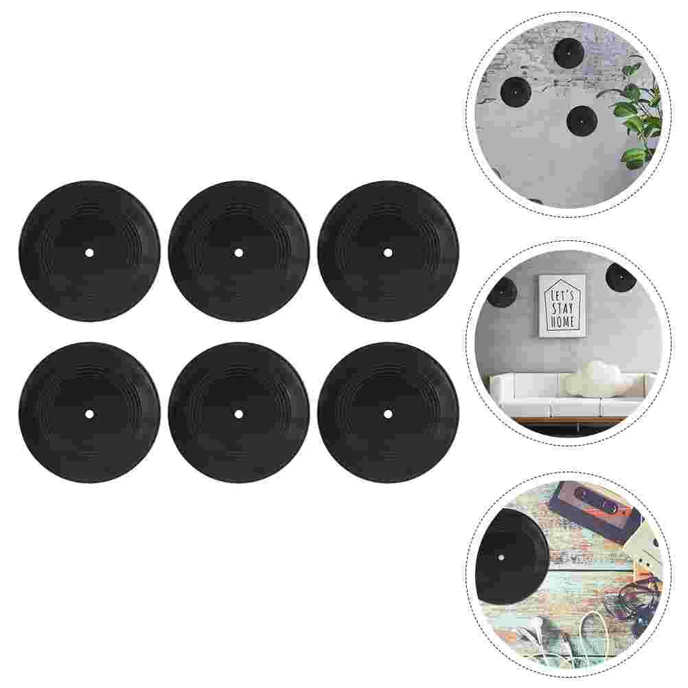 6 Pezzi Vinile Record Decorazione Record Adesivi Murali Cd Per Estetica Casa Discoteca Decorazioni Per Feste Poster Ornamenti