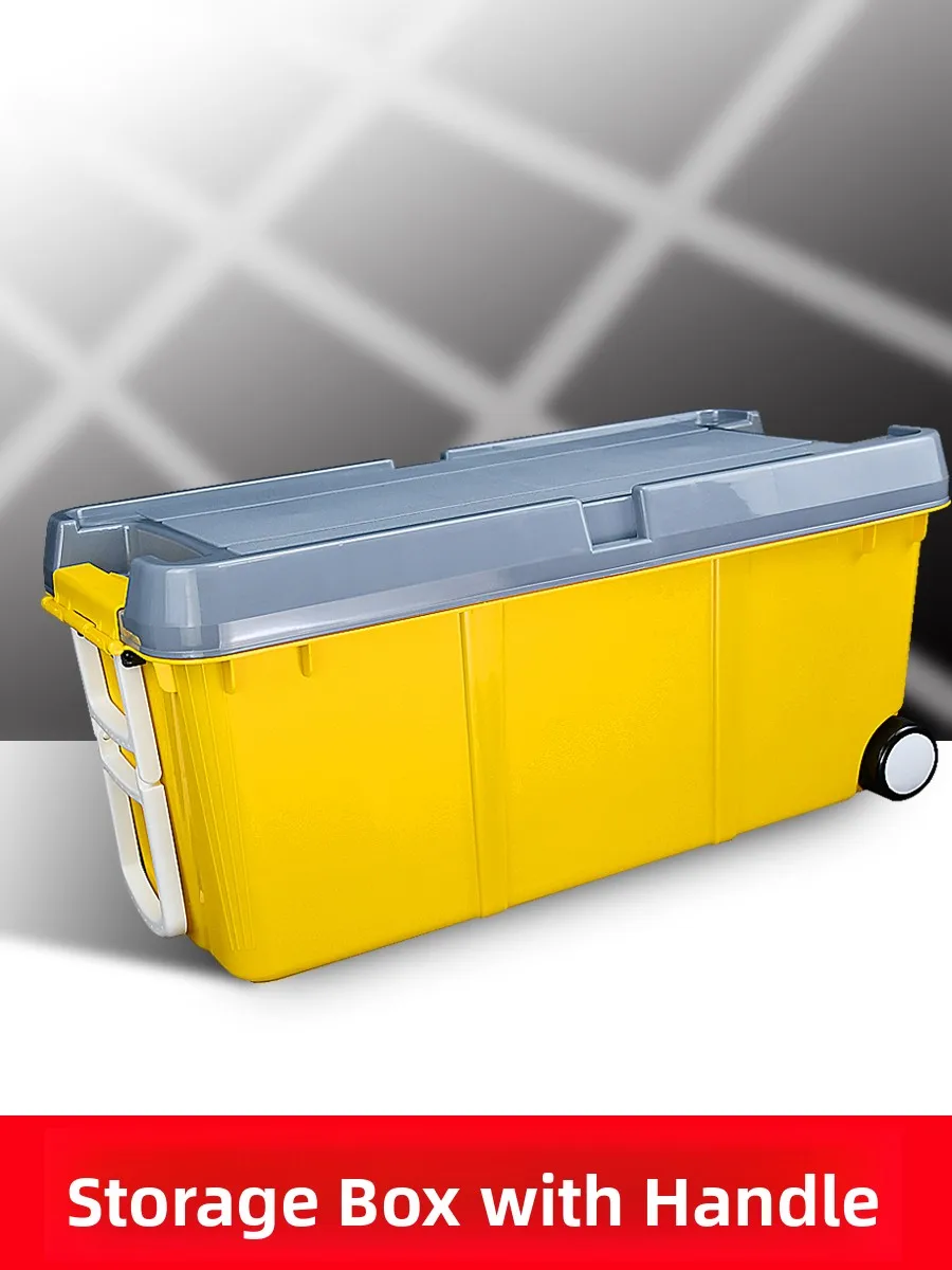 Large Car Trunk Organizer Box Outdoor Cam Storage Box Wheel Pull Rod Vehicle Mounted Waterproof Anti-prure Plastic Box