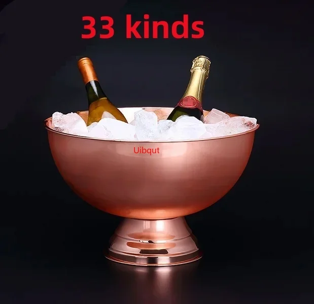 304 stainless steel Deer Head ear GOLD SILVER big ICE BUCKET BOWL CHAMPAGNE Large champagne bar bucket beer bucket basin