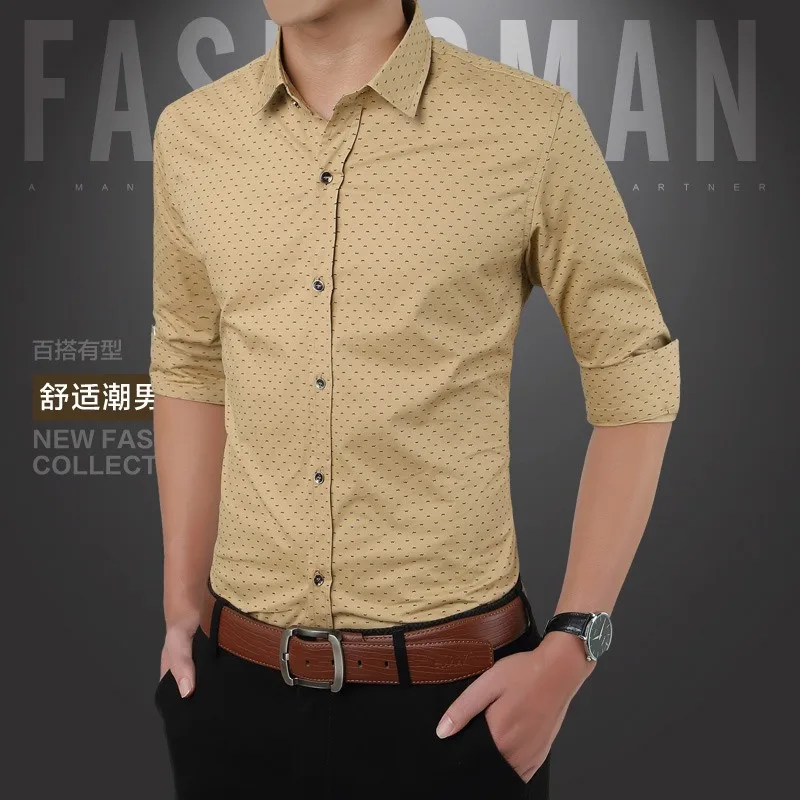 Camisa de manga comprida casual slim fit