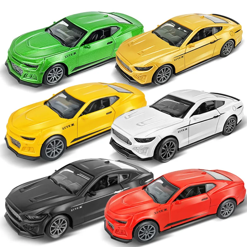 

Alloy Car Model 1:36 Children's Toy Boy Sound Light Version Mustang Sports Car Off-road Pullback Car Decorate Birthday Gift
