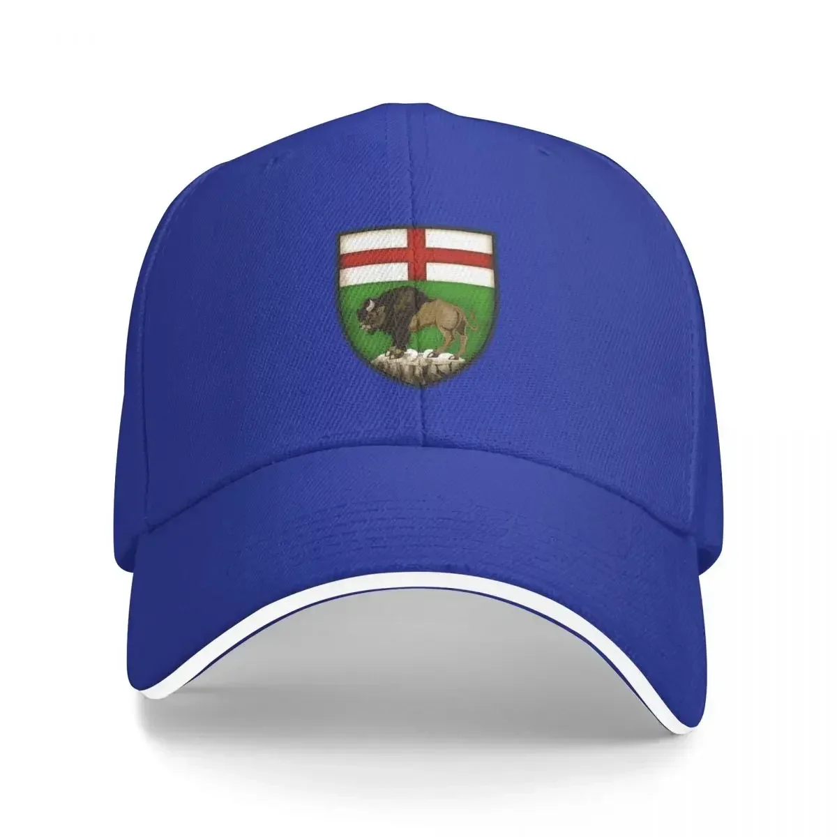 Manitoba flag Canada Bison Shield Coat of Arms province vintage style HD High Quality Online Store Baseball Cap
