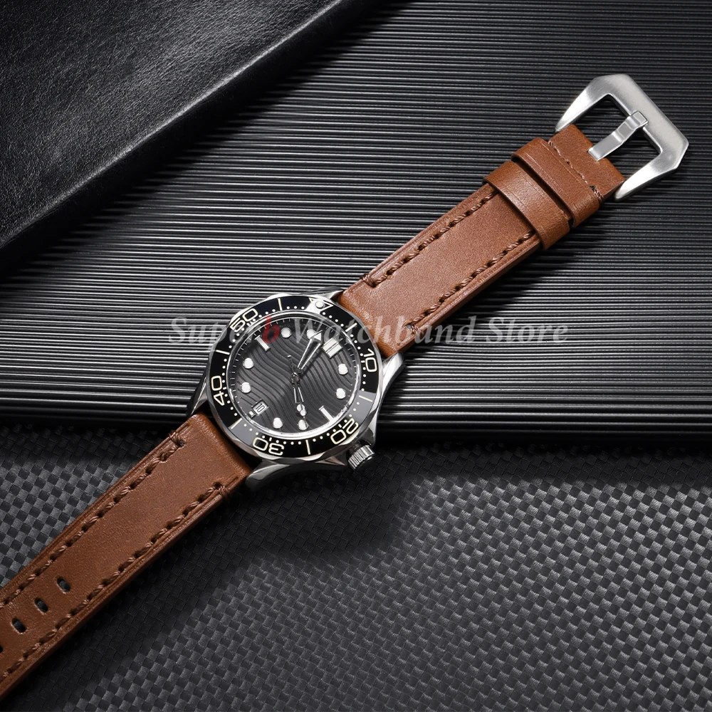 Premium Vintage Brown Cowhide Leather Watch Strap - Unisex Wrist Band