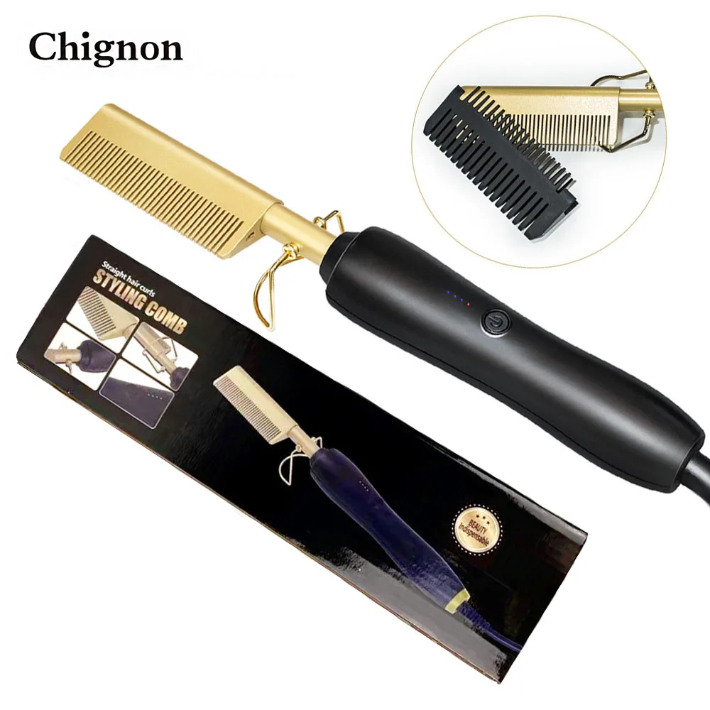 Multifunction Hair Straightener Hot Heating Comb Flat Irons 2 in 1 Straight Styler Corrugation Curling Iron Electric |