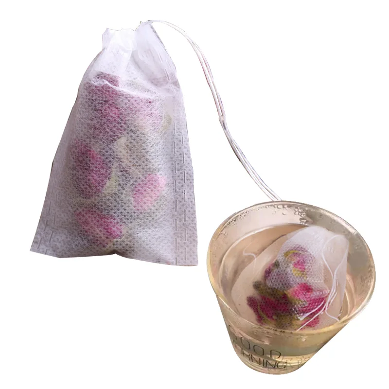 100Pcs Tea Bags Tea Bag Infuser String Heal Seal Sachet Filter Paper Teabags Empty Bags Coffee 5.5 x 7CM disposable tea filter bags disposable tea bags