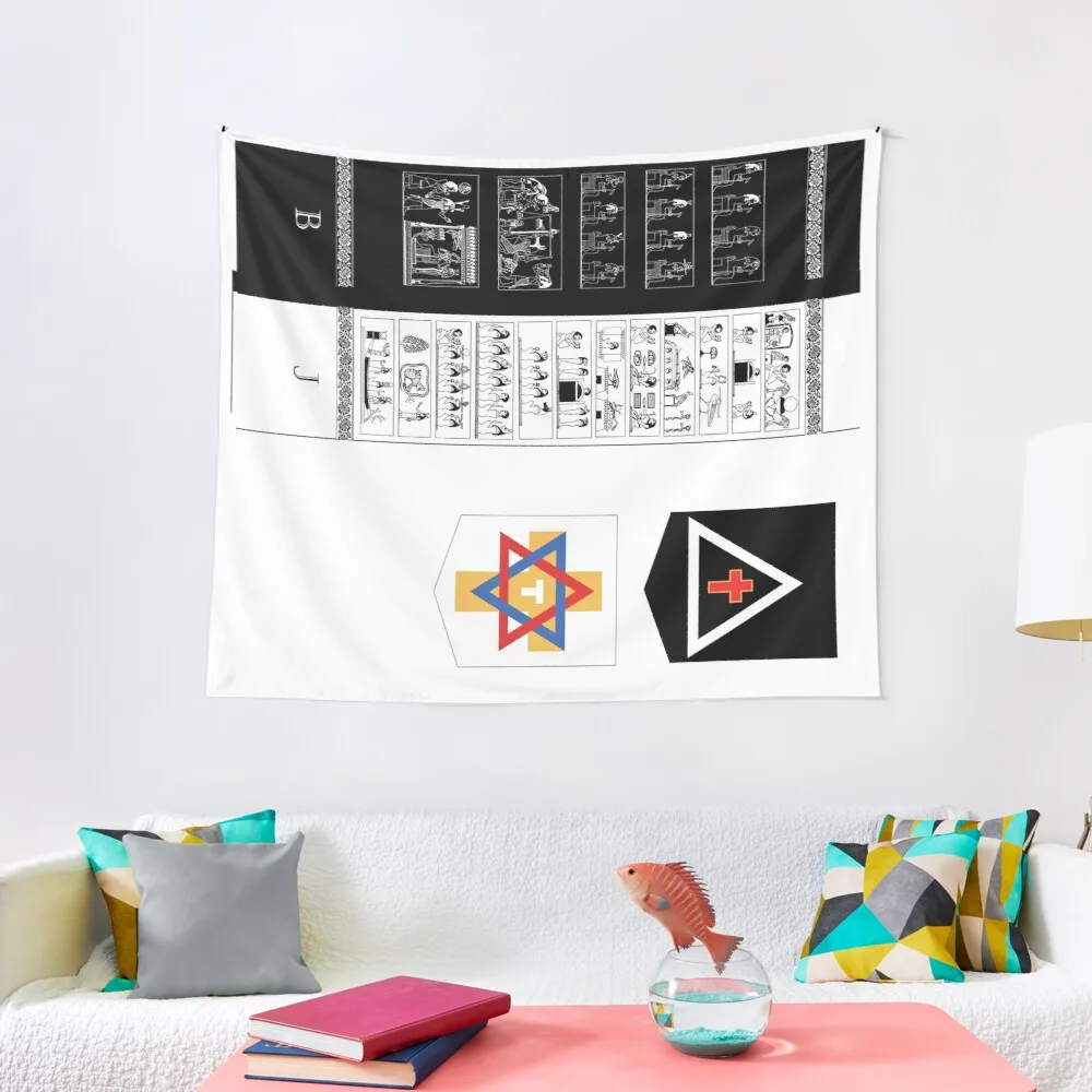 Golden Dawn pillars and banners Tapestry Tapestry