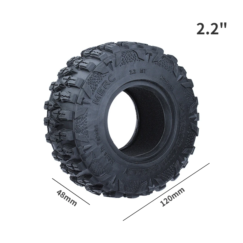 

4Pcs 2.2" 120*48mm Mud Grappler Rubber Tyre Wheel Tires For 1/10 RC Rock Crawler TRX4 TRX-6 Axial SCX10 90046