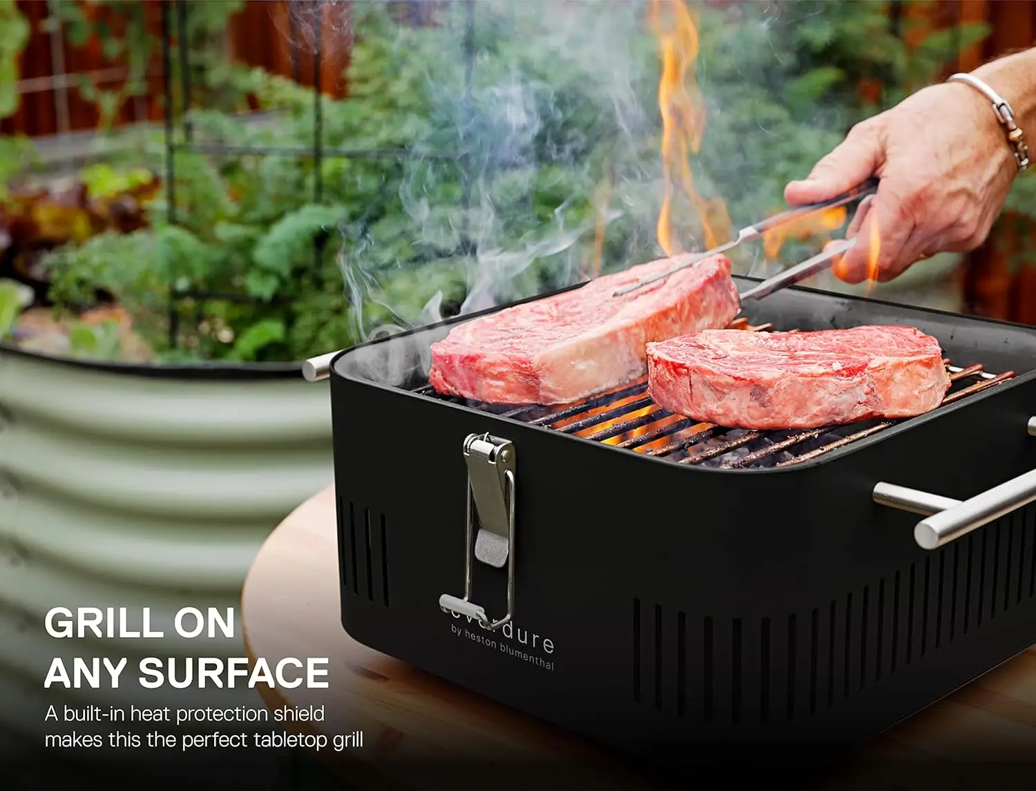 Portable Charcoal Grill, Tabletop BBQ, Perfect Tailgate, Beach, Patio, or Camping Grill, Lightweight & Compact Sma 5