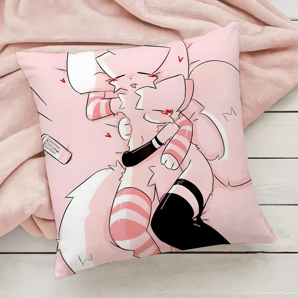 Boykisser Silly Cat Cute Pillow Case Pillowcase Anti-dustmite Pillow Invisible zipper silky short plush Sofa cushion cover 5