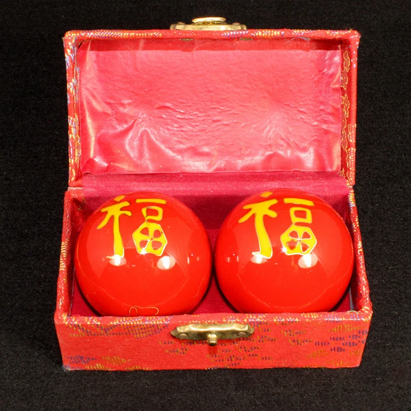 1set Hand Massage Fitness Ball Cloisonne Craft Handball Gift Chinese Exercise Hand Pressure Relief Sports Ball for Kids Seniors