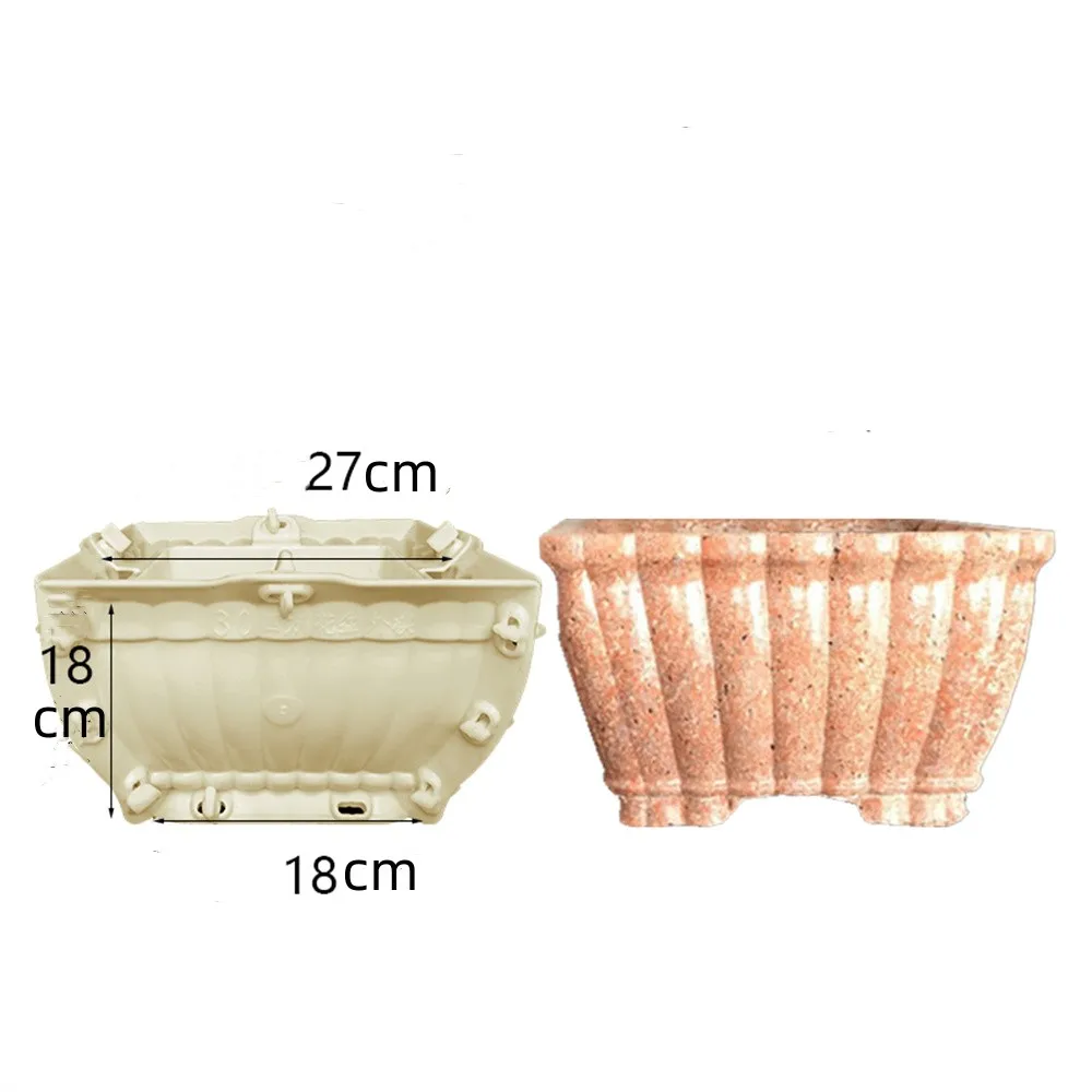 Concrete Molds Plastic Bonsai Abrasives Rectangular Flower Pot Mould Cement Thickened King Oval Rectangular