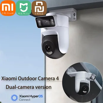 Xiaomi Mi Outdoor Dual Lens Camera 4 WiFi 6 Visione notturna a colori Suono Luce Avvertimento IP66 Telecamera di sicurezza per Mijia APP