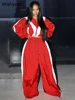 Fashion Striped Patchwork Women 2 Piece Set Wide Leg Pants and Jacket Long Sleeve Zipper Tops Loose Outfits Streetwear Tracksuit 1