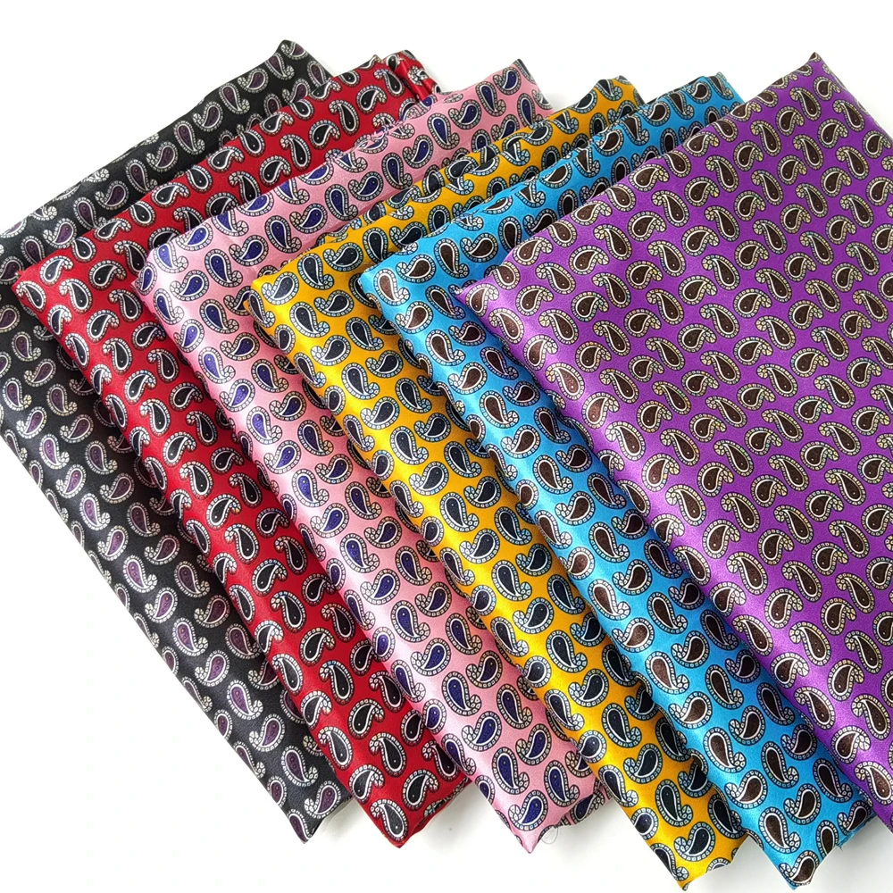 1 Meter x 1,48 Meter ethnischer Paisley-Stoff für Schal, Hut, DIY, seidiger Satinstoff