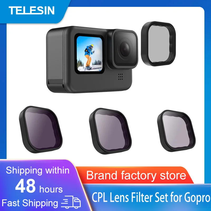ND8 ND16 ND32 CPL Lens Filter Set 4 Packs For Gopro Hero 10 9 Action Camera Accessories ND CPL Alloy Frame Lens,camera lens filter,circular polarizing filter,photography filter