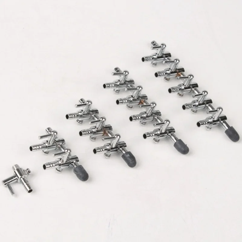 1-8 Way Aquarium Air Splitter Valve Fish Tank Air Pump Flow Splitter Distributor Pump Valve Tap Lever Control Switch Valve 2