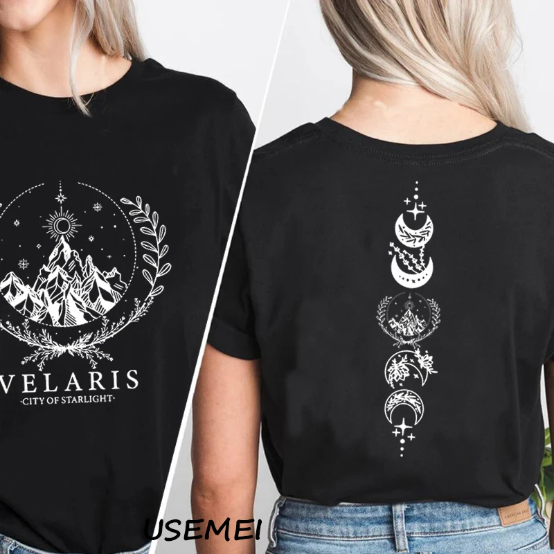 

Velaris City of Starlight ACOTAR T-shirt Cotton Short Sleeve Bookish Graphic Printed T Shirt Women's Cotton Short Sleeve Tees