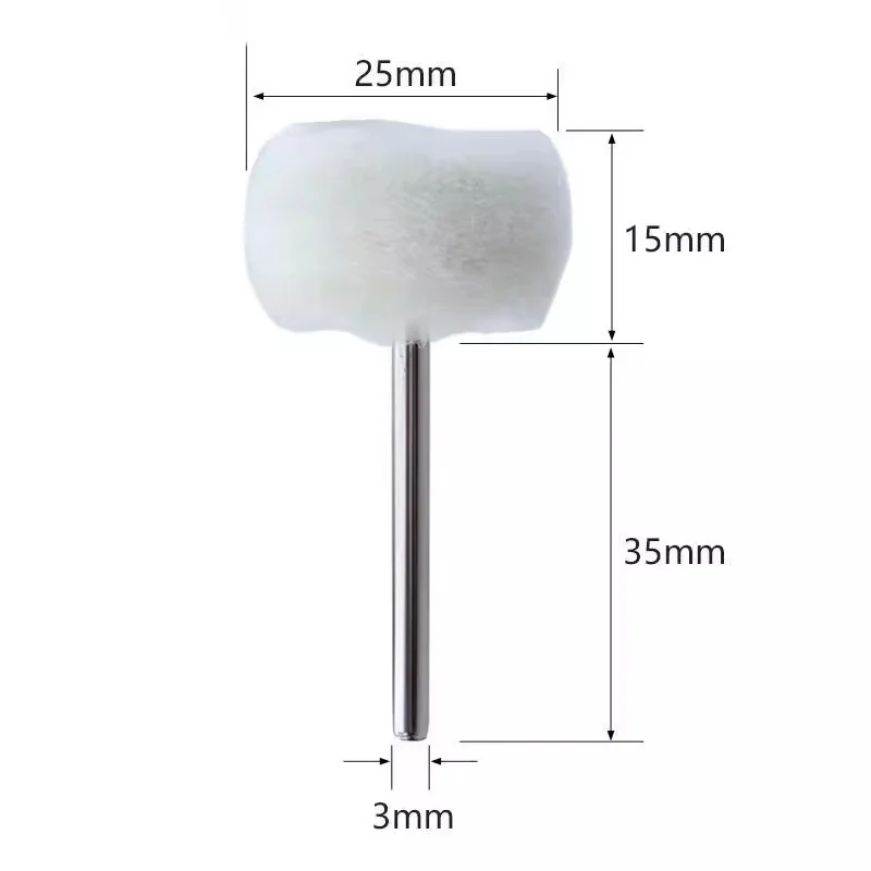 10pcs 3mm Shank Mounted Soft Wool Fine Cotton Polishing Buffing Wheel For Polishing Kit Or Mini Drill 3