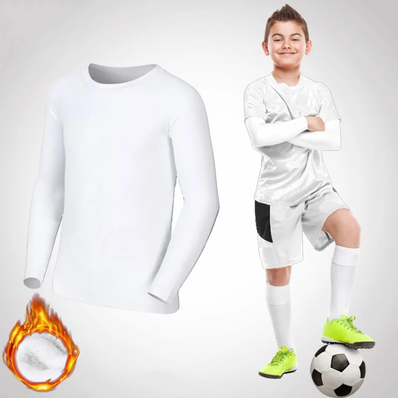 Kids Children Boy Girl Compression Running Long T Shirt Fitness Sport Basketball Football Gym Sportswear Thermal Soccer Clothes