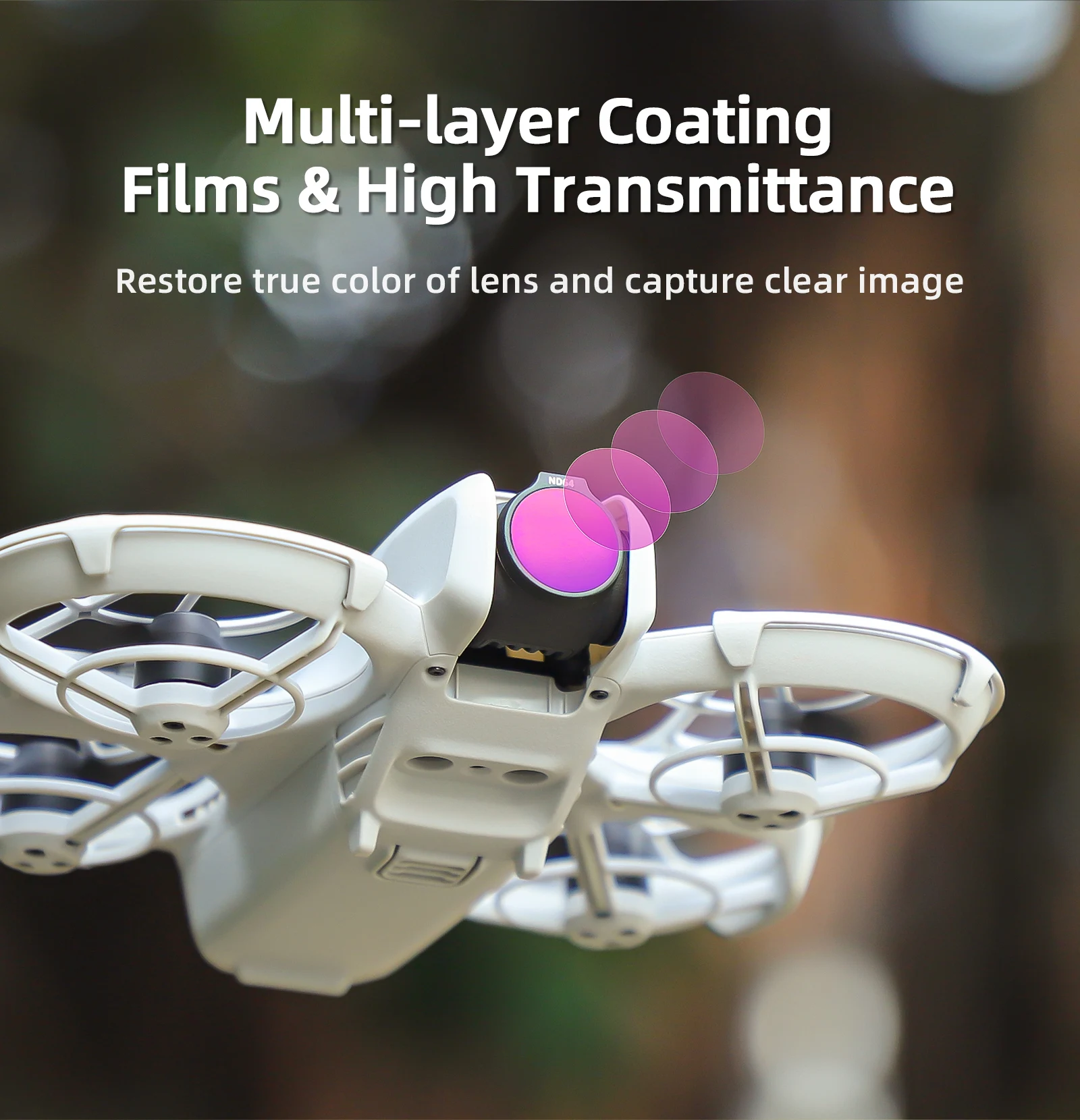 Étui de transport contenant le lot de 6 filtres DJI NEO ND MCUV pour protection et qualité d'image