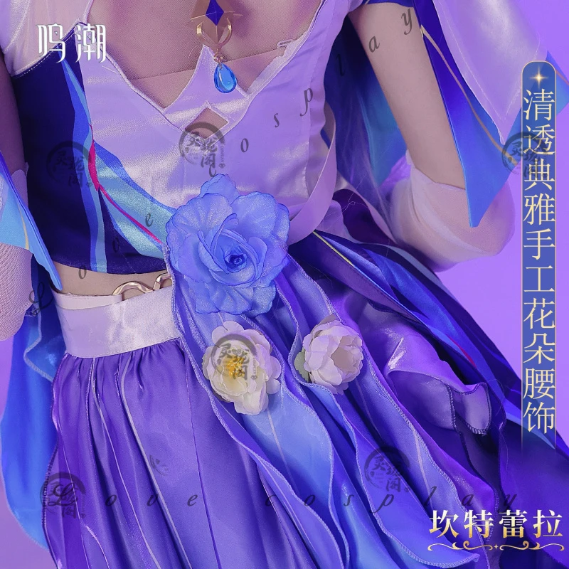 Costume Cosplay Cantarella dal Gioco Wuthering Waves, Abito Viola della Famiglia Fisalia, Parrucca, Costume Sexy da Donna per Carnevale - immagine 5
