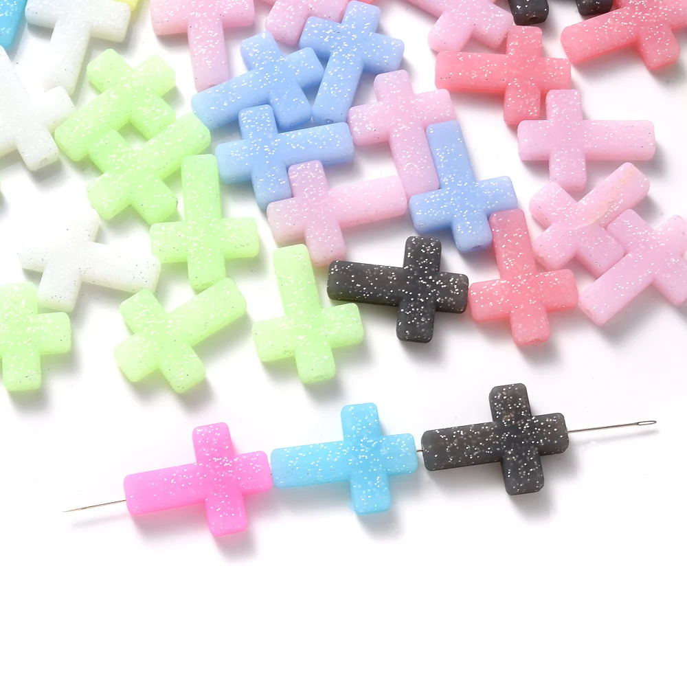 22x29mm 10Pcs Food Grade Silicone Cross Beads Baby jewelry accessories DIY Care Toys Do Not Contain BPA Jewelry Accessory