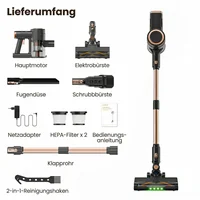 Aspirateur sans fil V8MAX, 55KPA/50 min d'autonomie, avec phare LED vert, brosse anti-emmêlement en forme de V pour poils d'animaux, tapis 6