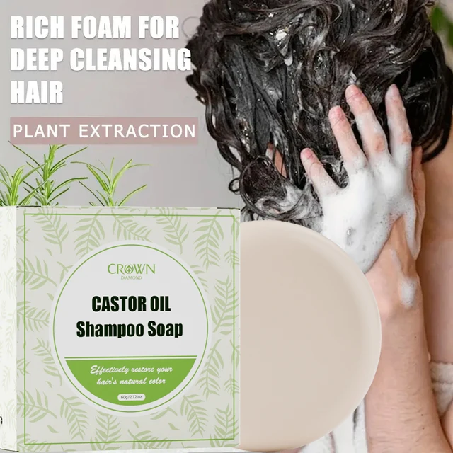 Castor Shampoo Rice Shampoo Soap Bar Conditioning Soap Rice Water Protein Nourishing Anti-loss Hair Soap Hair Growth Soap Bar 4