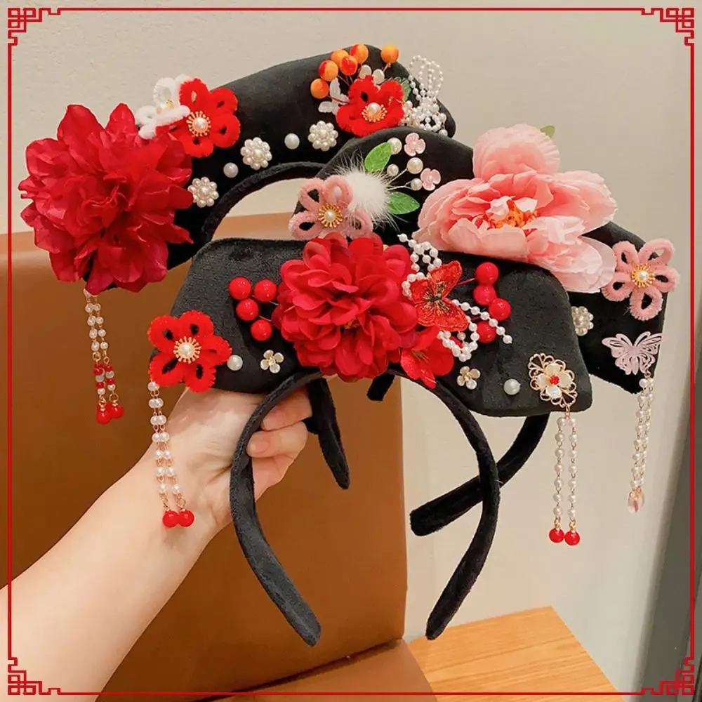 

Bow Chinese Style Headwear Classical Flower Pearl Ancient Style Headband Tassel Princess Hair Hoop Hanfu Hair Clip Women