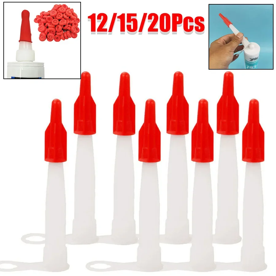 Silicone Tube Nozzle Cap Replacement Tips Caulk With Red Nozzle Cartridge Spare Silicone Sealant Home Construction Tool 12-20pcs caulking gun nozzles