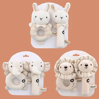 Sonaglio a mano in cotone organico Giocattolo lenitivo per bambini Giocattolo per sonaglio per neonati per neonati 1