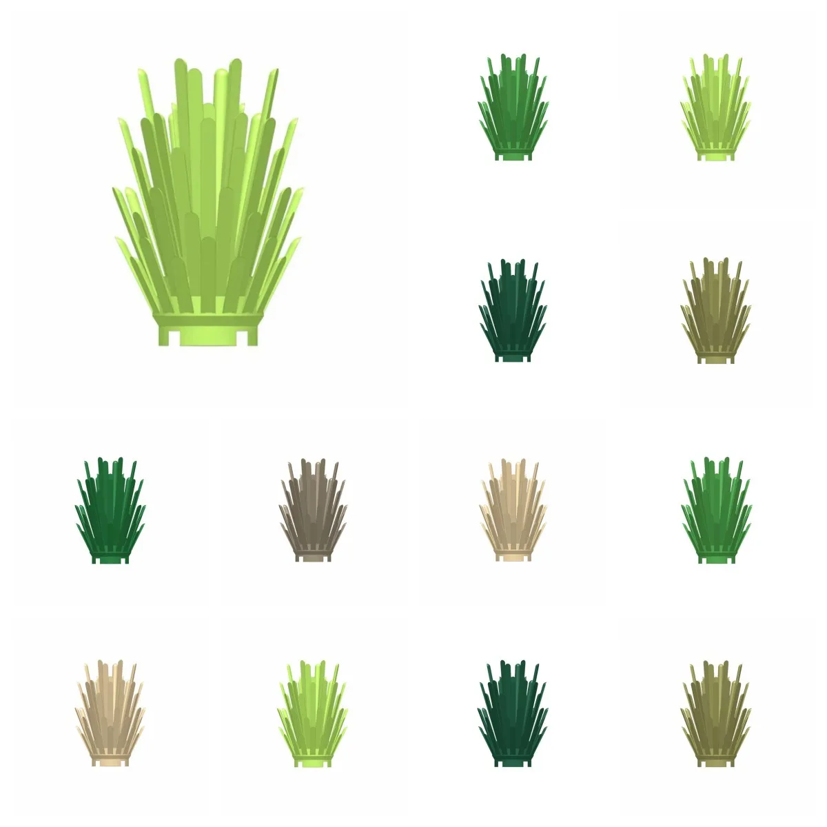 10pcs 6064 벽돌 식물 부품 가시성 부시 2x2x4 MOC 빌딩 블록 52208 D..