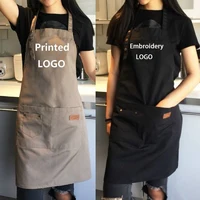 Custom Company Shop LOGO Kitchen Aprons For Woman Men Chef Work  Grill Restaurant Bar Shop Cafes Beauty Nails Studios Uniform 1