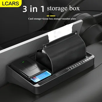 Organizzatore della console centrale automatica per Tesla Model 3/Y/3 Highland 2024/Y Juniper 2025 Supporto di archiviazione dietro il vassoio dello schermo Accessorio per auto