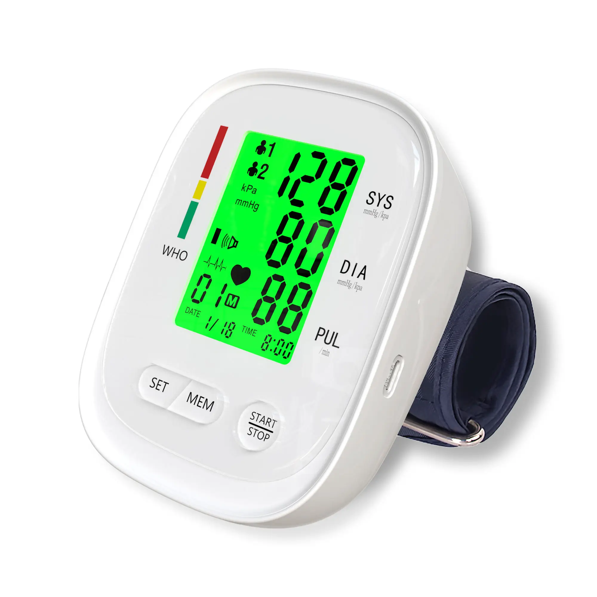 Smart Blood Pressure Monitor Arm Cuff Tonometer Digital Sphygmomanometer Electronic Medical BP Monitors Upper Arm